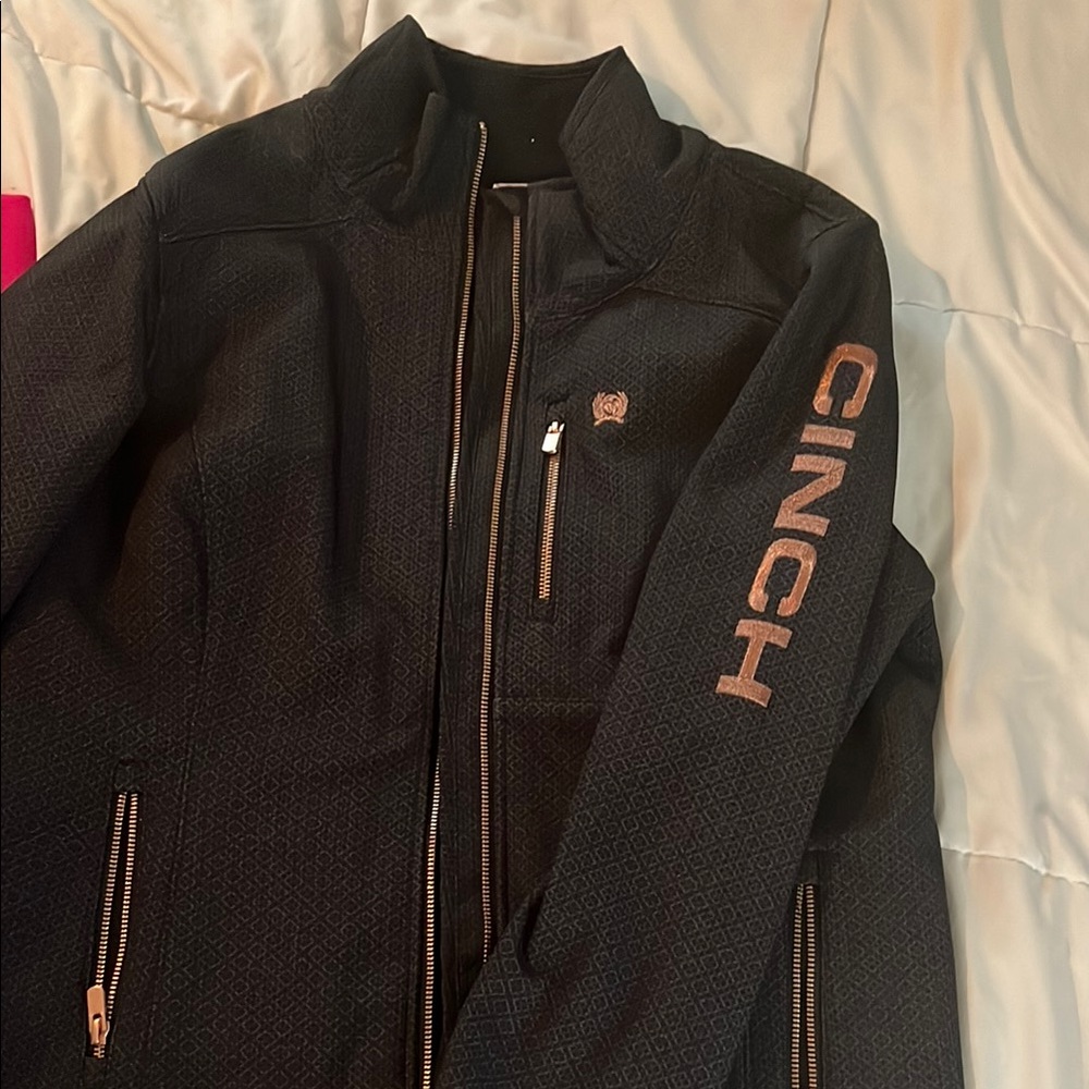 Cinch Black Jacket with Brown Accents